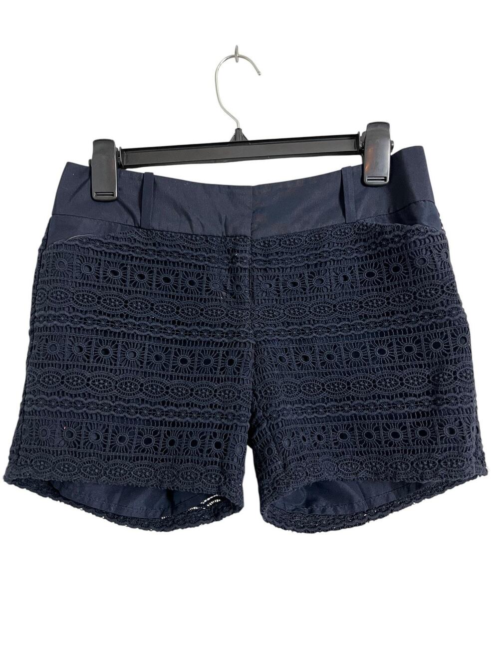 The Limited Lace Chino Shorts Womens 0 Blue Lined Dressy Casual Summer Party